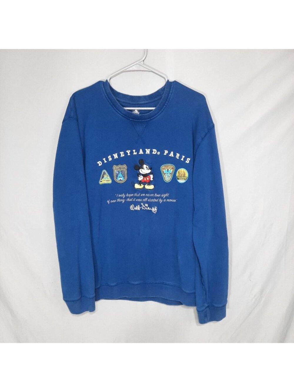 Disneyland Paris Crewneck Sweatshirt XXL Navy Blue Embroidered Walt Disney